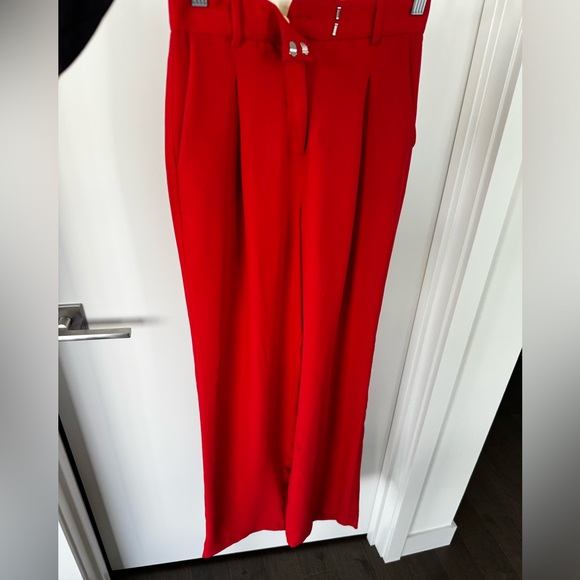 Aritzia Wide Leg Red Pants 00 - Picture 2 of 3